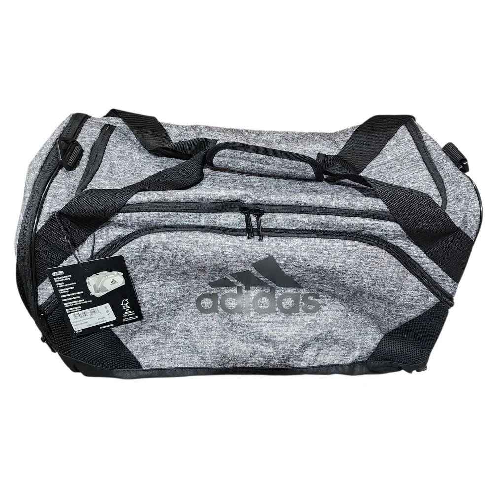 Adidas Black and Gray Men's Duffel Bag